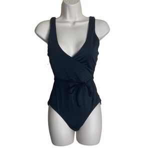 NEW Andie Black Faux Wrap Tie One Piece Swimsuit size XS X-Small